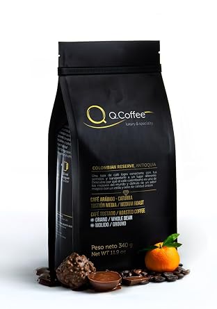 Lattenda Q.coffee Gran Reserva Specialty Coffee 340g - Authentic Colombian Whole Beans Coffee for Gourmet Delight