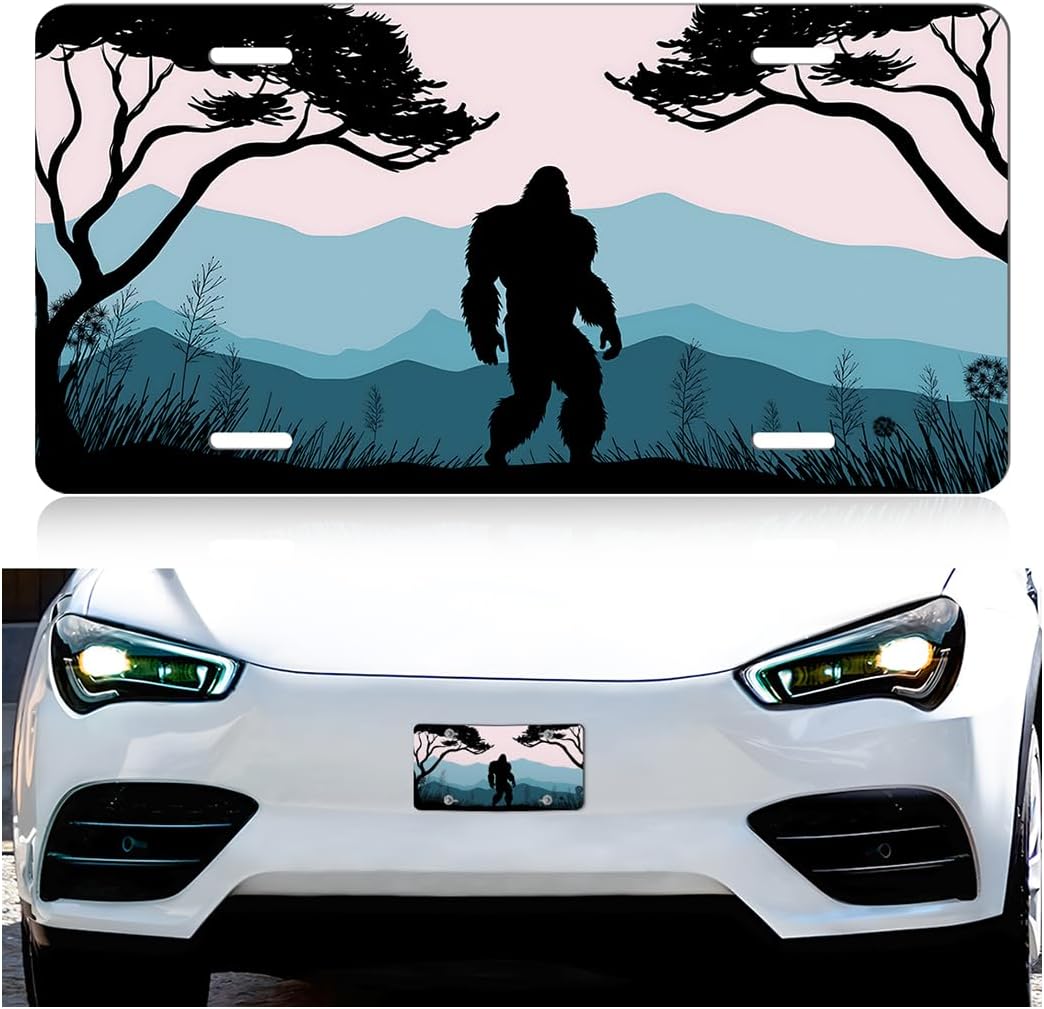 Front License Plate, Big Foot License Plates Decorative Car Front, Metal Plate, License Plate, Vanity Tag, Aluminum Decorative License Plates Funny Metal Car Plate Novelty Vanity Tag Cover