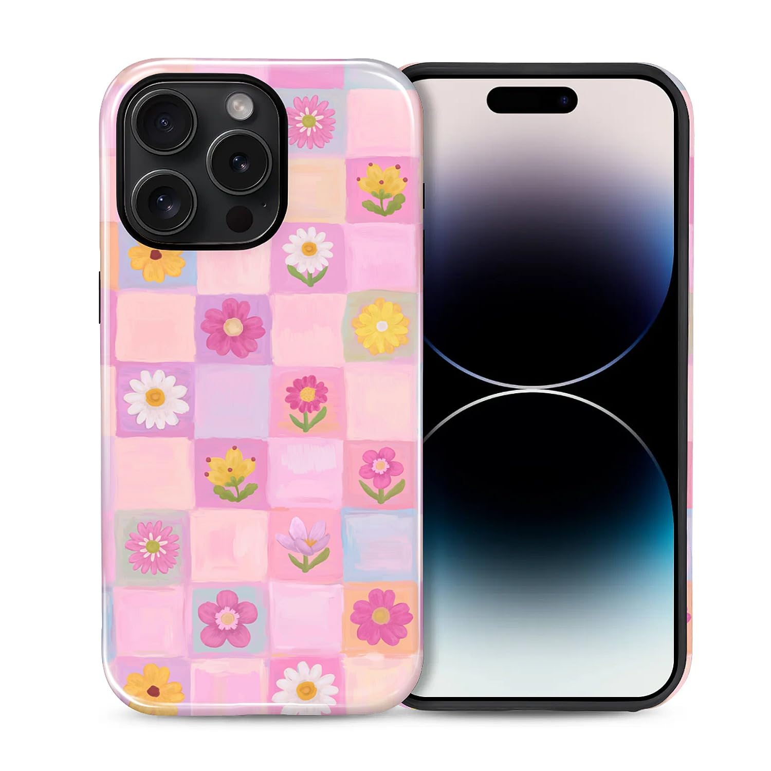 Coque iPhone 14 Pro antichoc jolie coque hybride protection militaire patchwork - 8