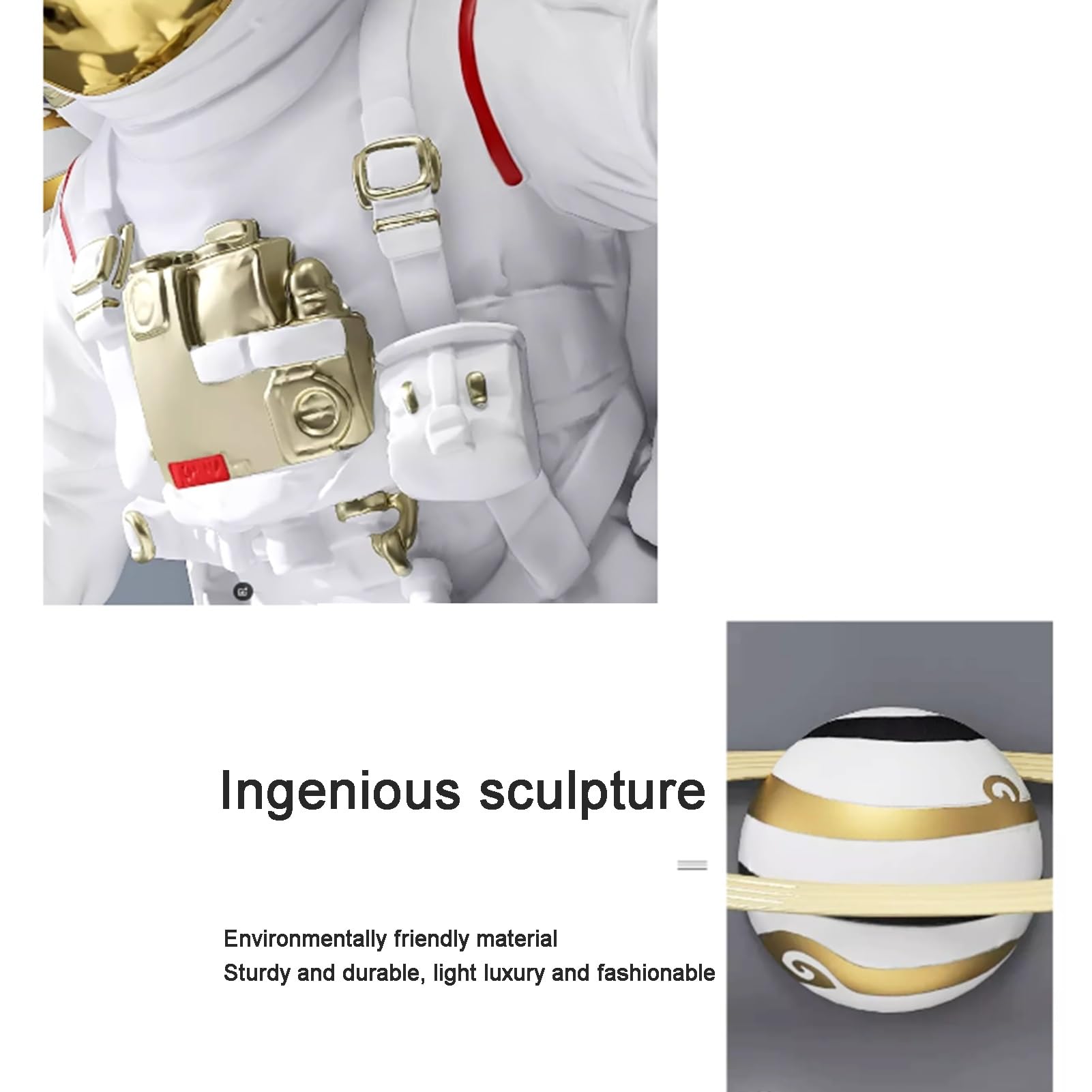 Decoración De Pared De Astronauta - Escultura De Pared De Astronauta De Resina Montada En La Pared, Figura Colgante De Astronauta para Habitación De Niños, Decoración De Pared Navideña(D)