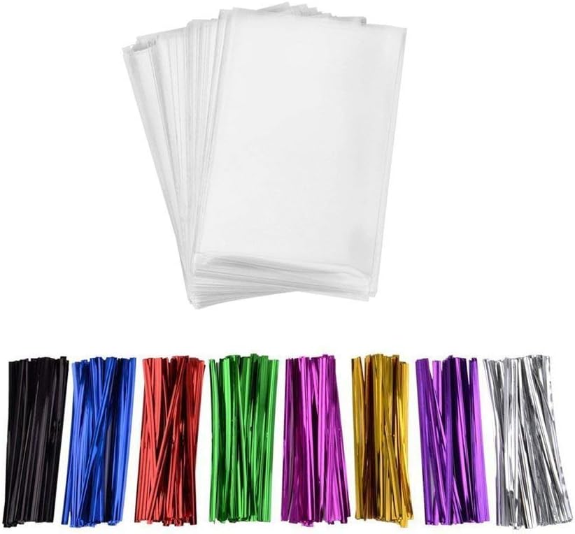 200 Pcs 6 in x 4 in Clear Flat Cello Cellophane Treat Bags(1.4mil) Good for Bakery, Cookies, Candies,Dessert.