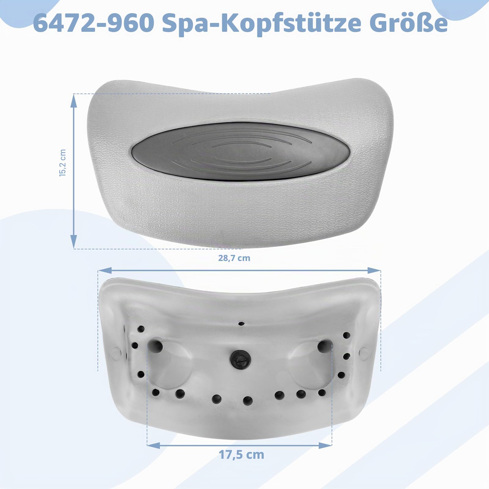 6472-960 Spa-Kopfstützen-Ersatz für Sundance 850 und 880 Serie (2001–2008) Spa-Kissen, Whirlpool-Kopfstützen-Pads (4 Stück)