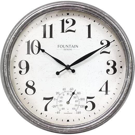 Maison in/Outdoor Clock with Thermometer, 2 in One Weather Station (Weather Thermometer/Wall