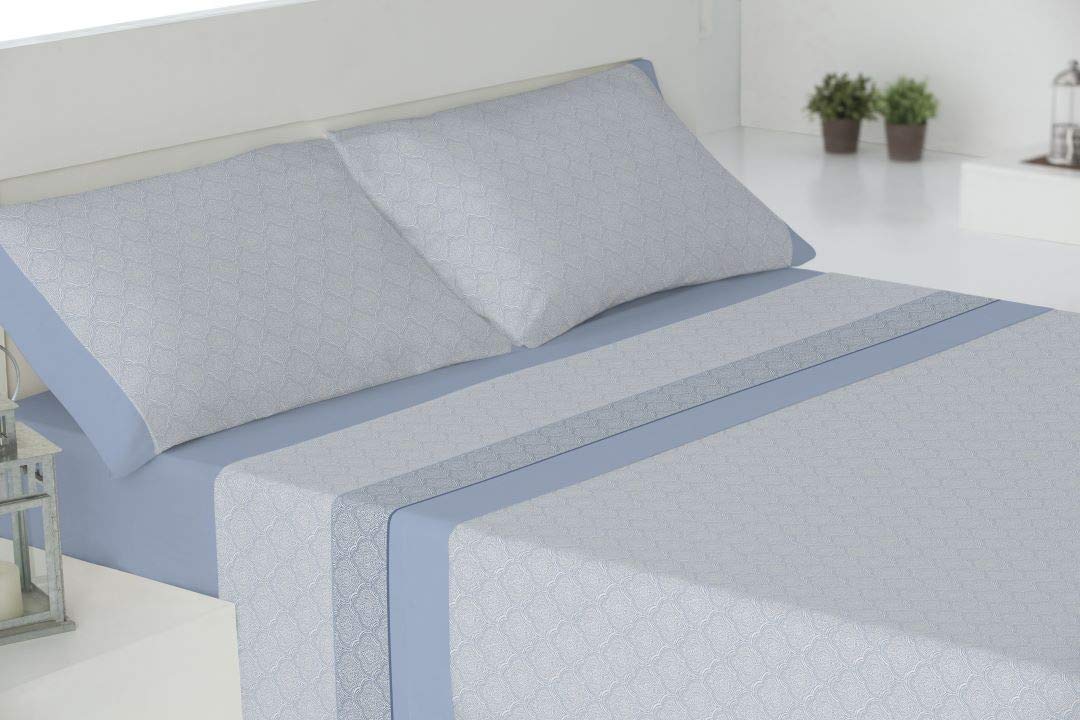 Juego DE SÁBANAS TÉRMICAS Azul Cama 150 cm Hydra Franela