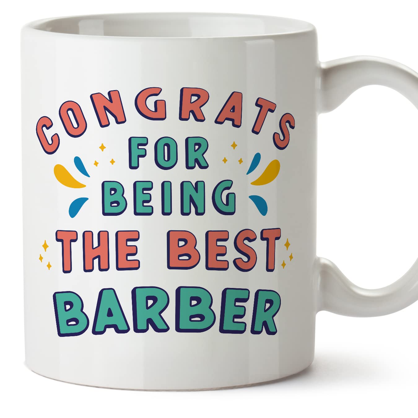 MUGFFINS Barber Mug - in English - Congrats for Being The Best - Funny Gift for Colleagues - Ceramic 11oz Mug