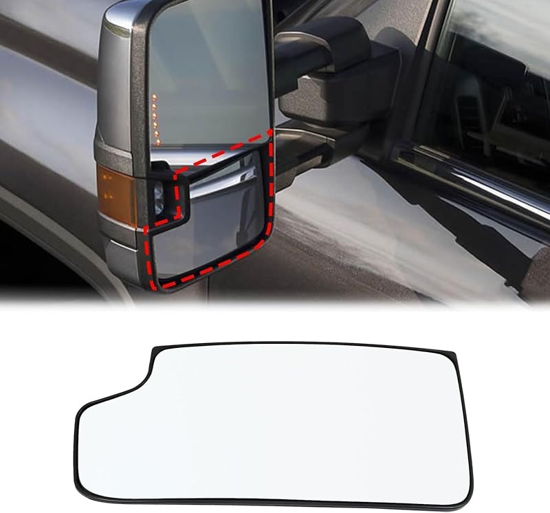 Lente de espelho retrovisor esquerdo inferior aquecido ATUOTPO para Chevrolet Silverado e GMC Sierra – 1 unidade