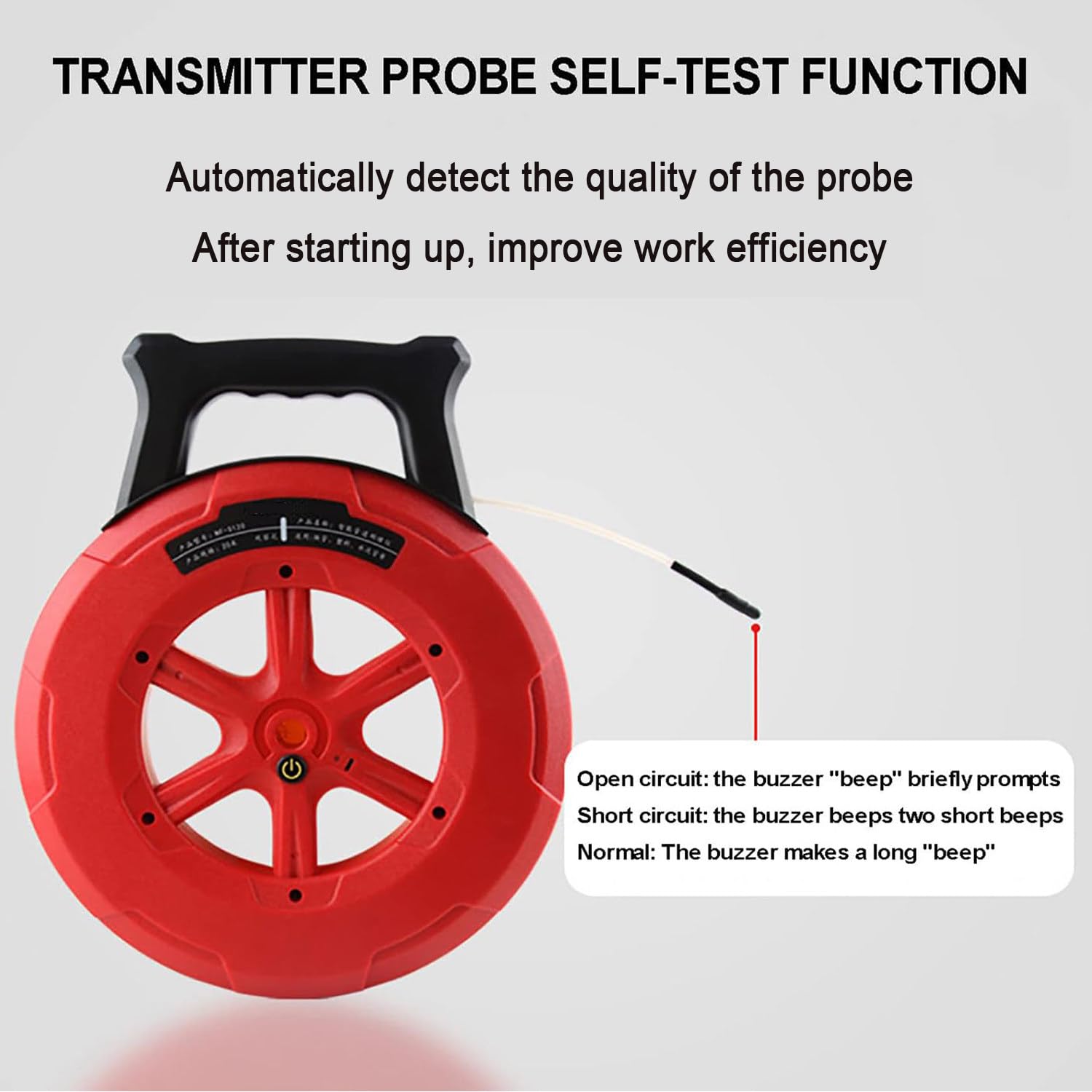 Detector De Bloqueo De TuberíAs, EscáNer De ObstruccióN De TuberíAs De 20 M/30 M/40 M, Instrumento De Fontaneros Para TuberíAs De Acero/Hierro/Pvc/Cemento, Sonda Impermeable,30M