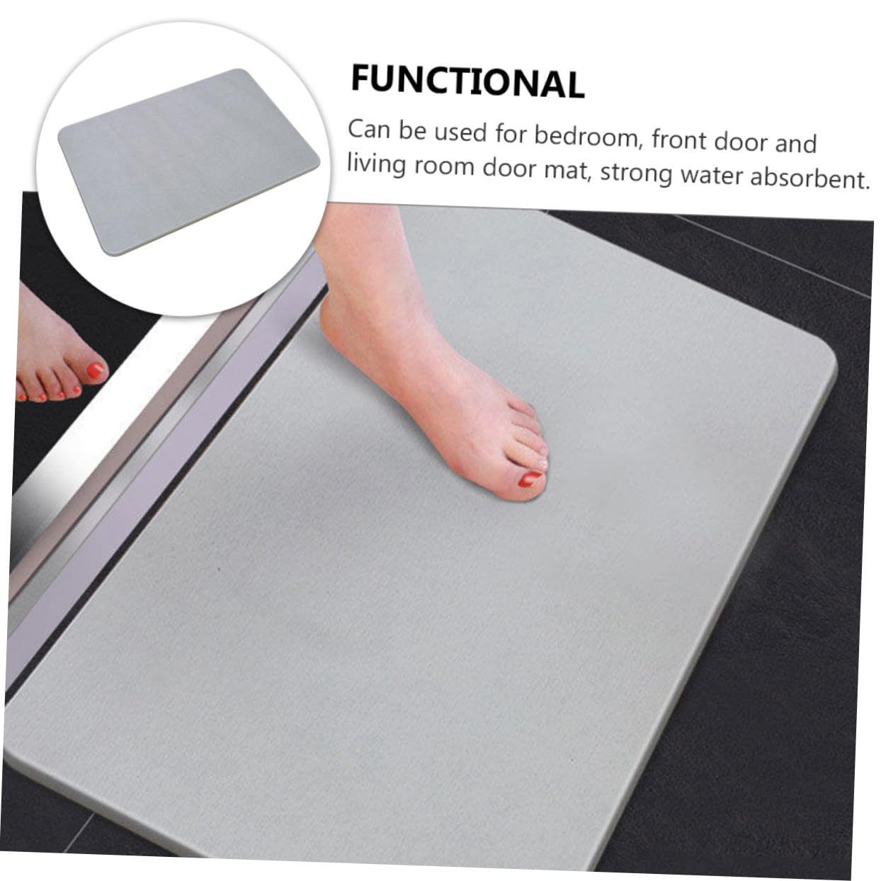 Alfombra De Baño Anslizante Absente De Diato 40x30 Cm Grigio Materiale o Secado Rápido para Ducha y Hogar Cojín De Su para Baño