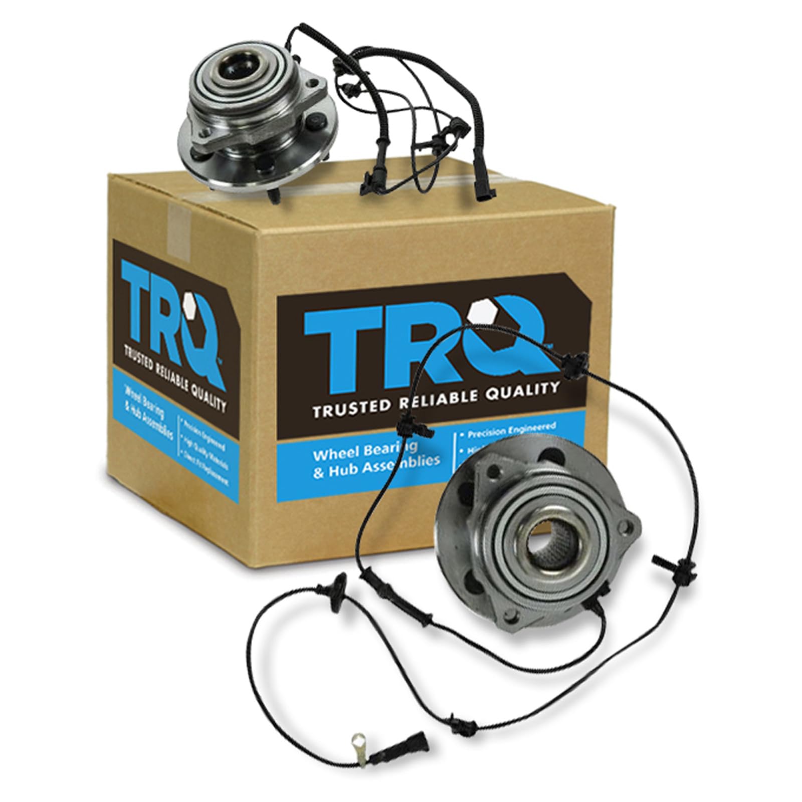TRQ Front Left and Right Wheel Bearing and Hub Assembly Set 2 Piece