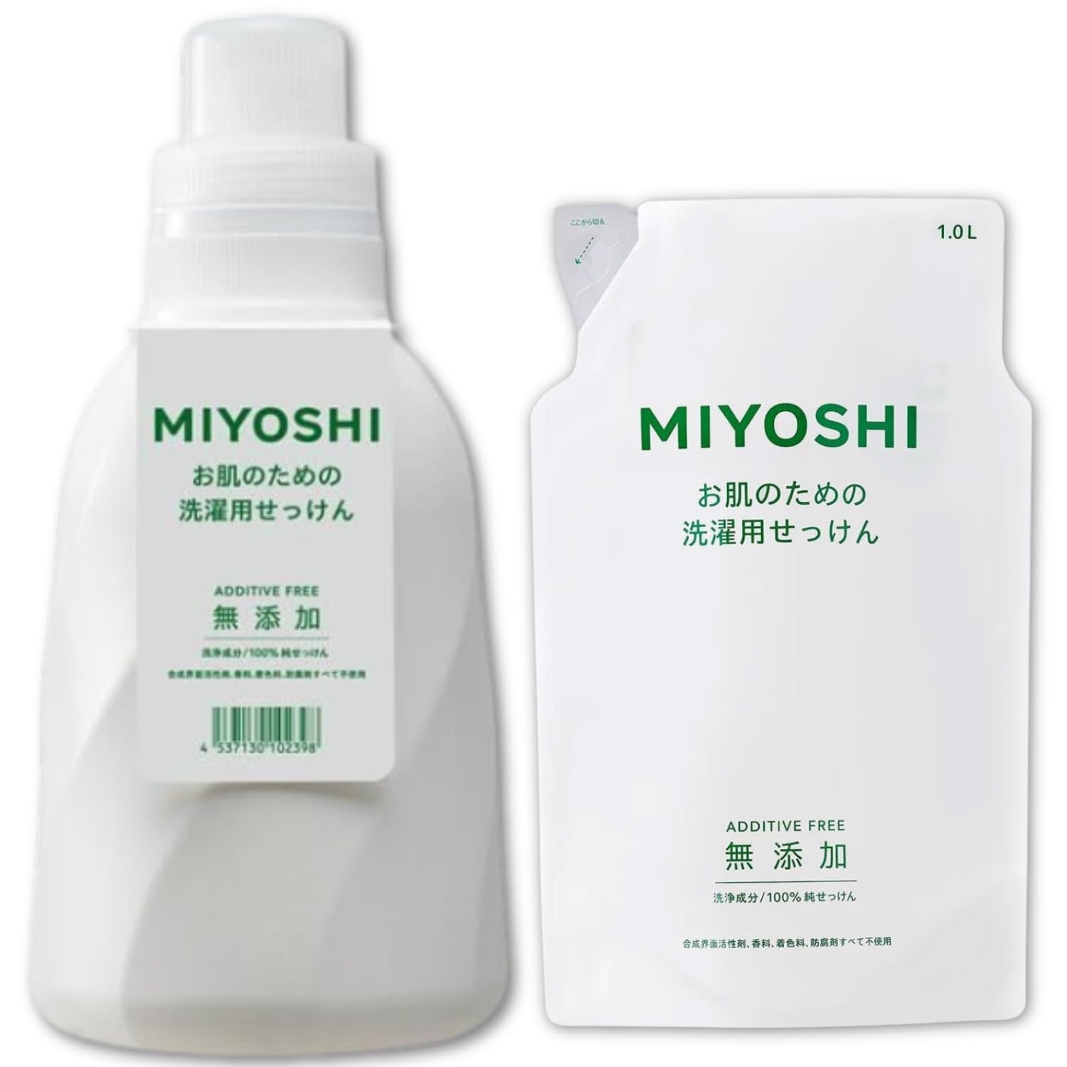 TKHY ミヨシ石鹸 液体洗剤 無添加 1100ml+1000mlセット