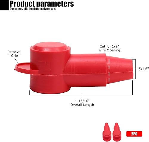 Miniatura 2 de 2 piezas de cubierta de terminal de perno de automóvil, bloques de conexiones impermeables de PVC, protector de terminales, cubierta protectora