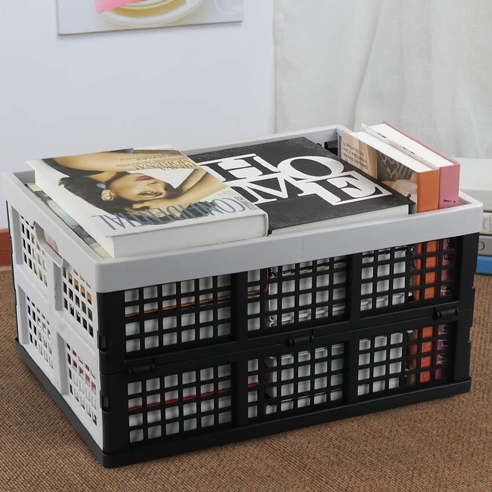 Hespapa - Cassette pieghevoli, in plastica, pieghevole, 2 confezioni
