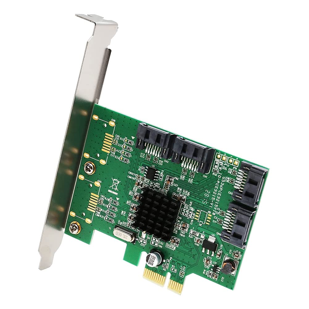 SI-PEX40064 III - Tarjeta de mando PCI-E X1 (4 puertos, perfil bajo, soporte), color verde