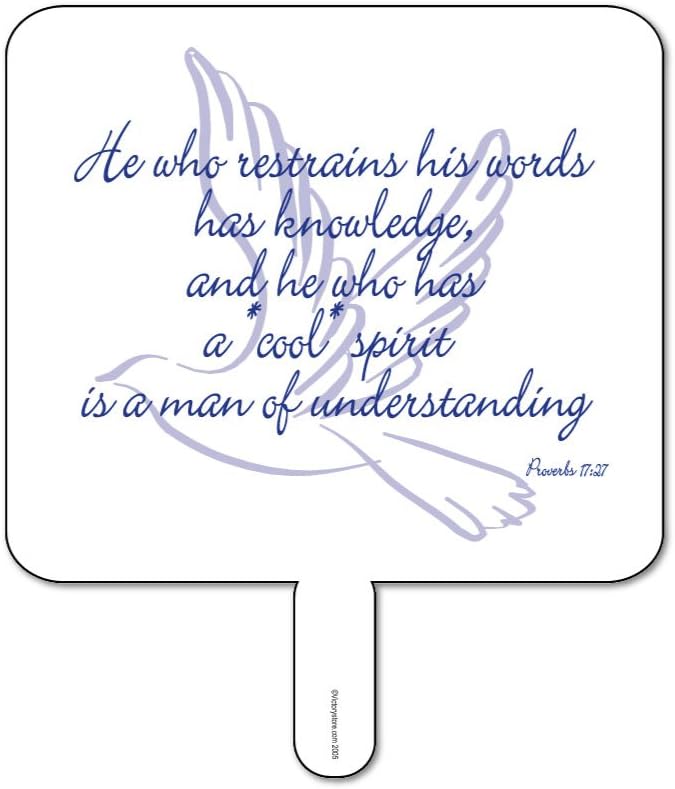VictoryStore Church Fans - Set/12 Hand Held Fans w/Proverbs 17:27 Quote