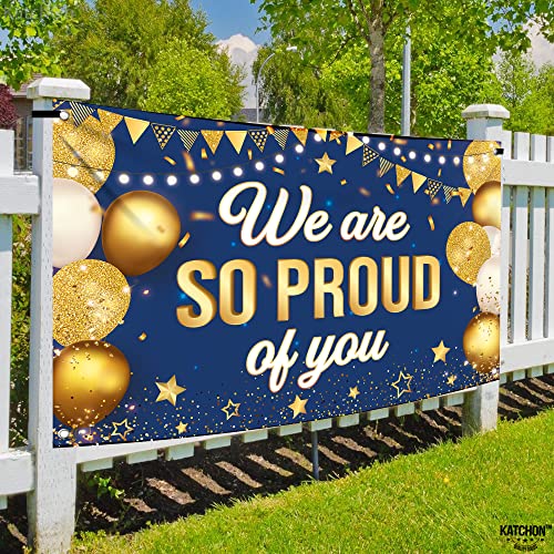 Image of KatchOn, Blue We are So Proud of You Banner - XtraLarge, 72x44 Inch | Graduation Banner Congratulations Banner for Congratulations Decorations | Grad Backdrop for Graduation Decorations 2026