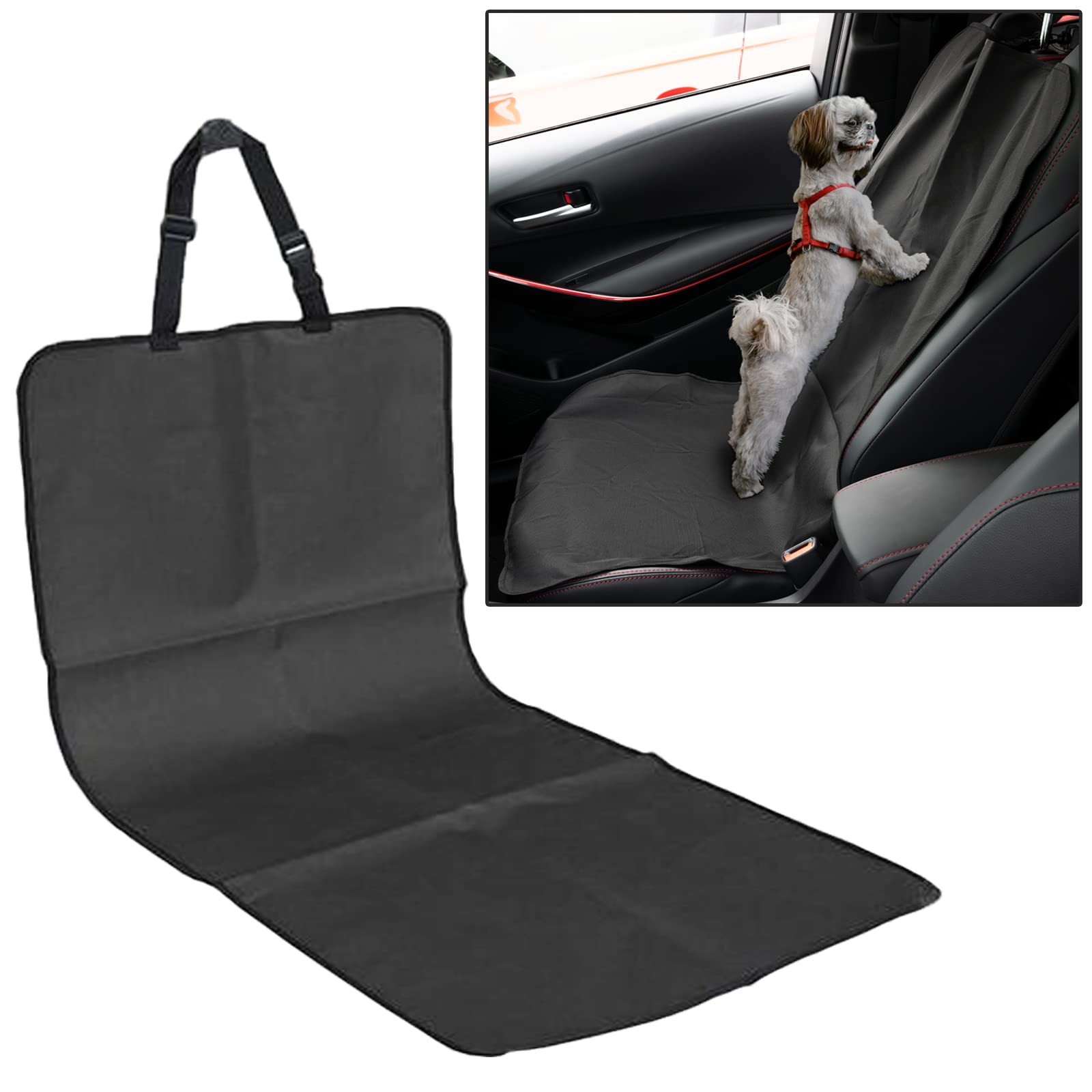 OEMASSIVE Dog Car Seat Covers,Pet Seat Cover Anti Mud,Car Styling Care Interior Waterproof Back Seat Pet Cover Protector Mat Rear Safety Travel for Cat Dog,Front Seat pad for Most Auto,Truck,SUV,Black