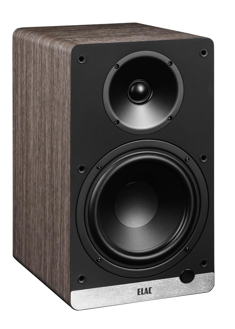 ELAC Debut ConneX DCB 61 Regal-Lautsprecher – Boxen für Audiowiedergabe via HDMI, USB, Phono & Bluetooth, exzellenter Klang & hochwertiges Design, 1 Aktivlautsprecher-Set – Walnuss