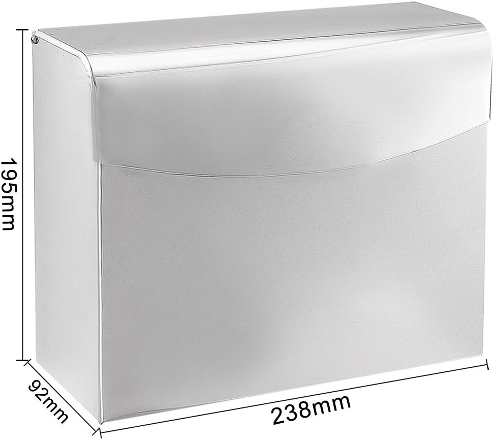 238mmx92mmx195mm Stainless Home hardware Steel Polished Finish Wall-Mounted Toilet Paper Holder w Cover Model:98as204qo555