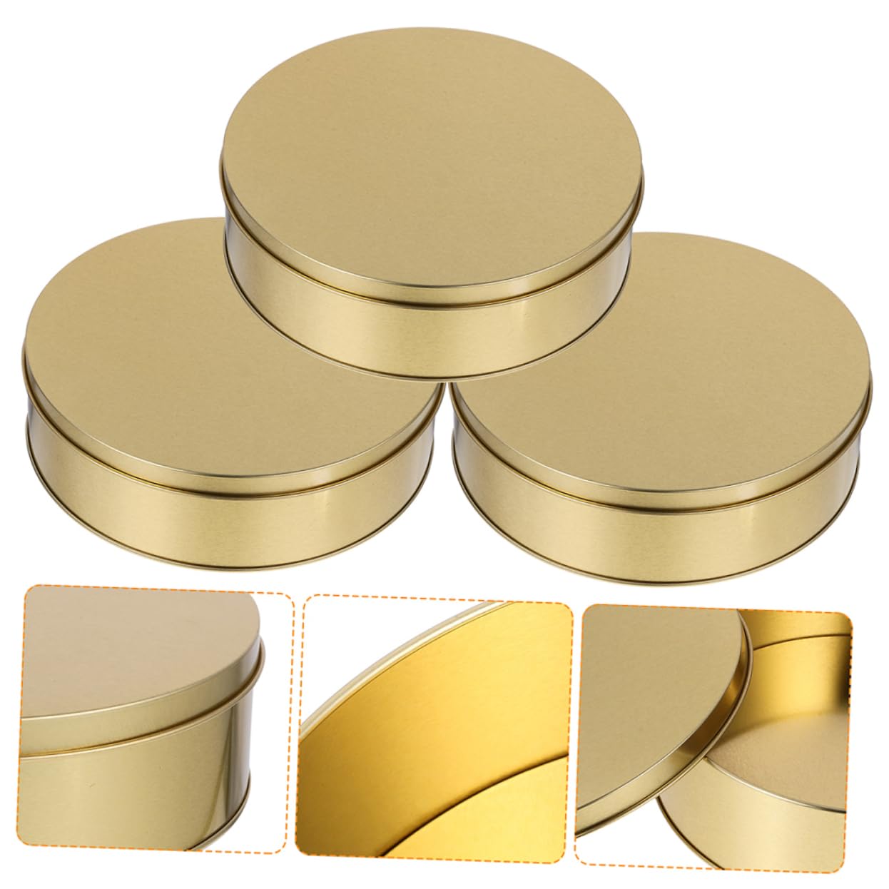 HEALLILY 4pezzi Scatole Per Biscotti Di Natale Coperchio Scatole Per Biscotti Di Natale Ronde in Metallo Per Contenitori Decorativi Dolcetti Per Feste Barattoli Per Dorati