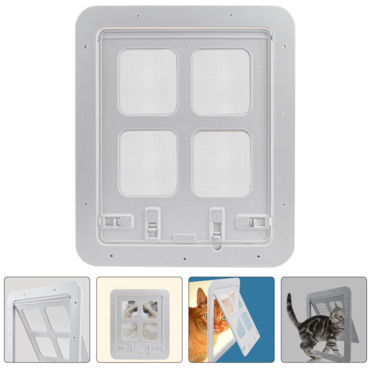 Porte pour Animaux à Rabat pour Chien et Chat, Maille Écran Blanche | PC Nylon, Circulation D’air et Perméabilité, Format pour Animaux, Design Moustiquaire