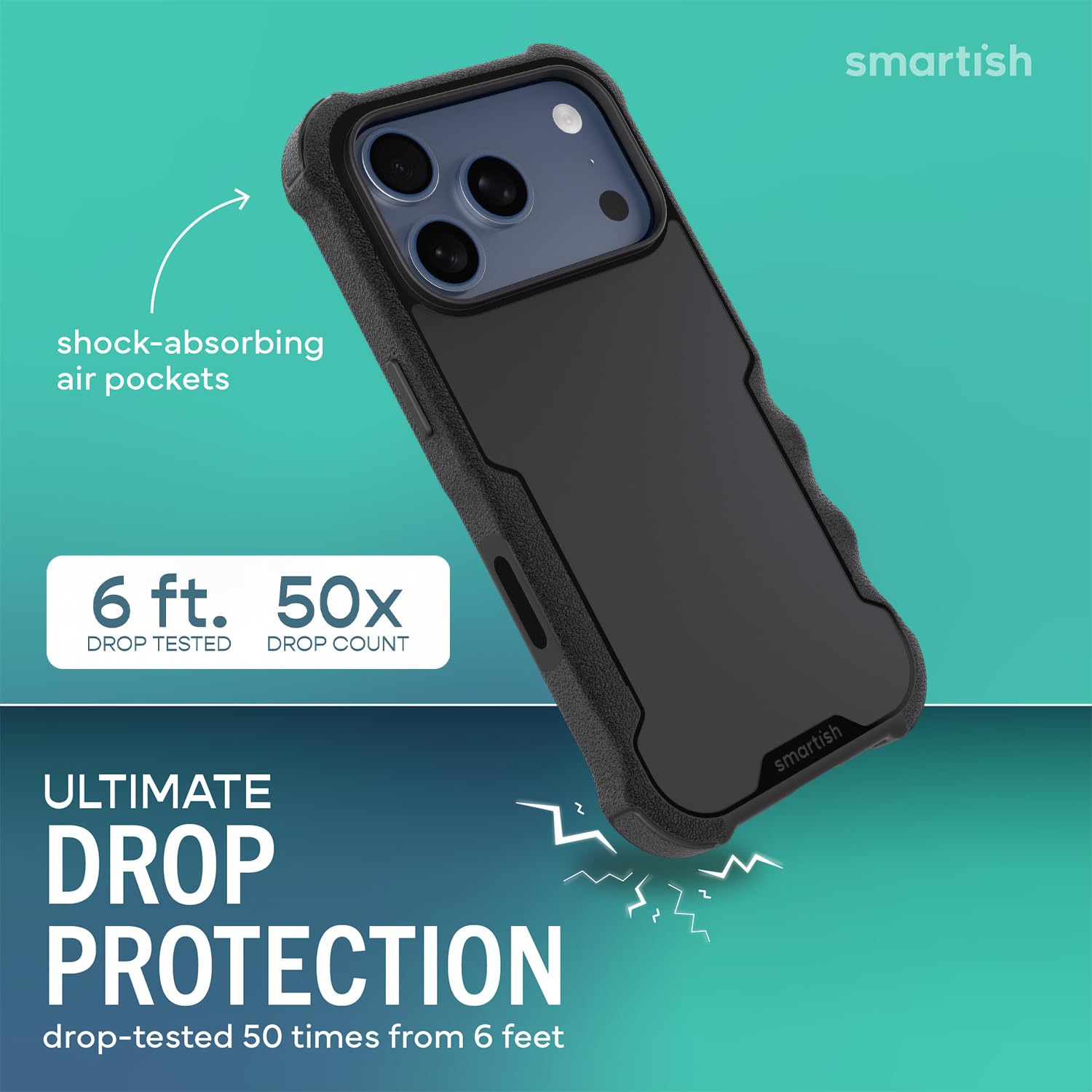 Smartish Custodia MagSafe per iPhone 17 Pro – Gripzilla Custodia magnetica protettiva [robusta e resistente] Custodia corazzata con impugnatura resistente con protezione testata per Apple iPhone 17