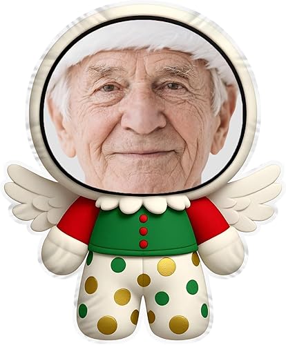 Almohada facial personalizada de Navidad, diseño de ángeles, almohada de terciopelo de melocotón de doble cara, regalo divertido para amantes de las