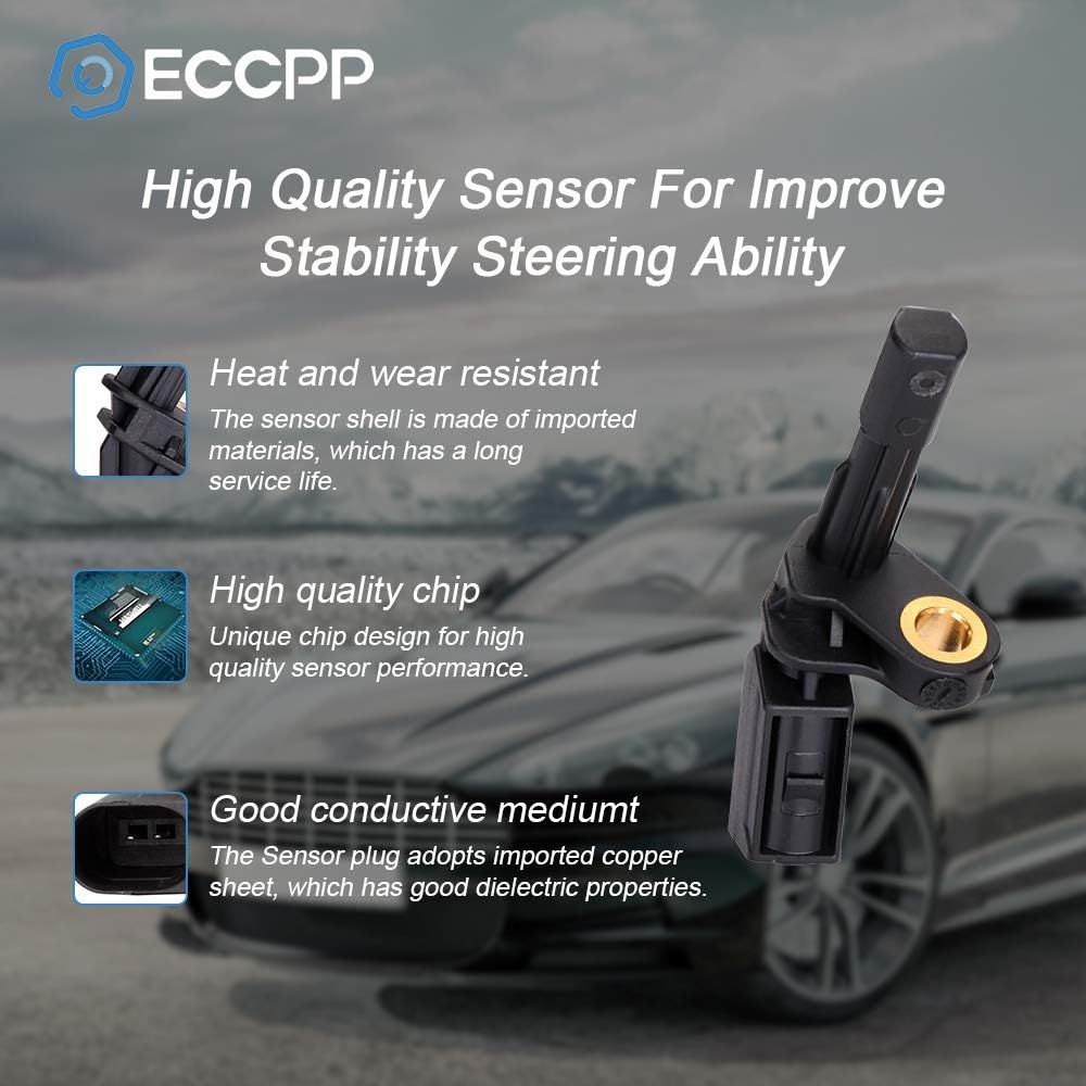 ECCPP Rear Left Right ABS Wheel Speed Sensor ABS Sensor Brake Sensor Fit for A3/A3 Quattro/TT, for VW Jetta/Beetle/Passat/Tiguan/Golf/GTI/Passat/R32 ALS468 ALS469 Set of 2