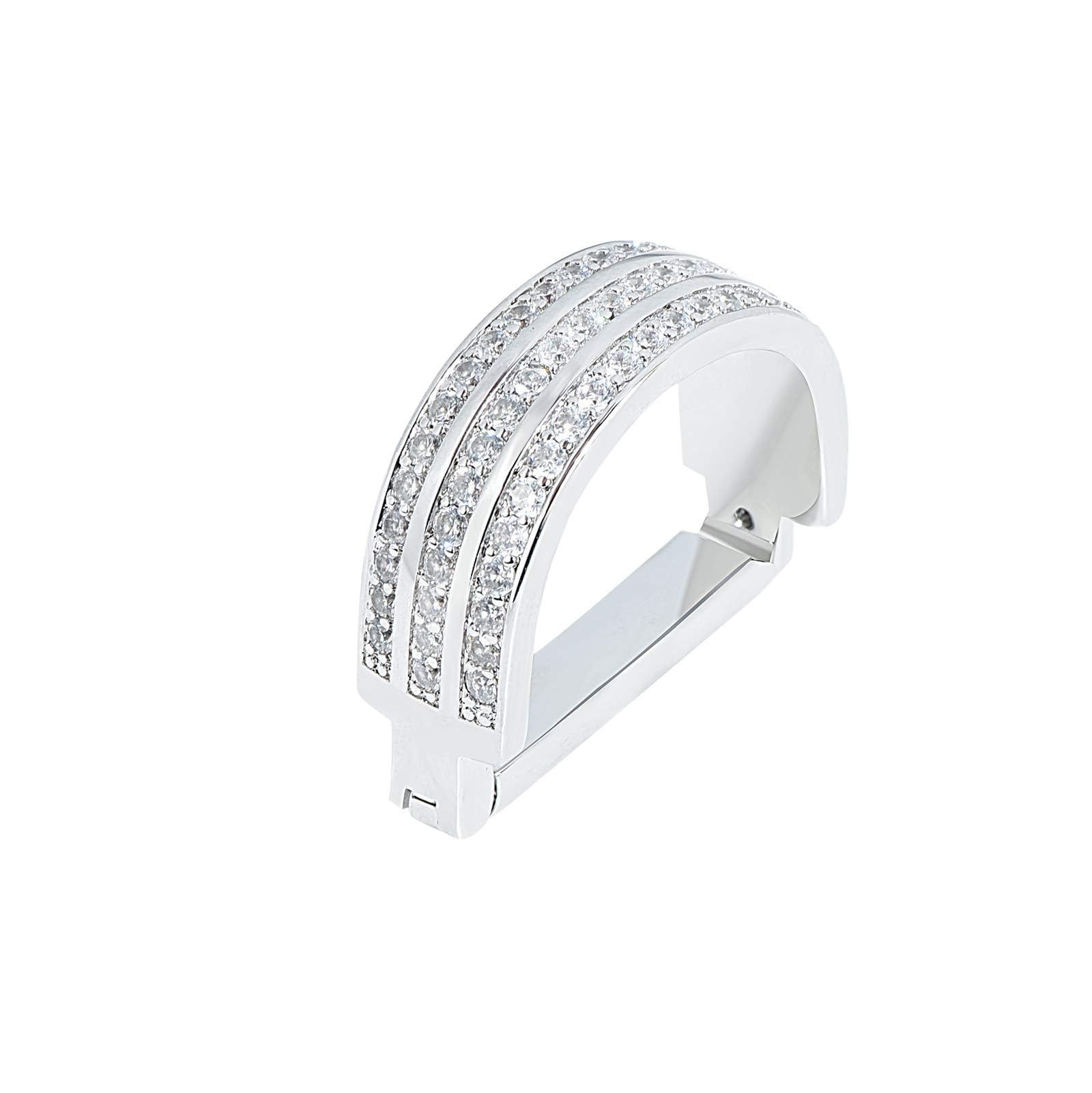 Men's Tie Clips Tie Rings Cubic Zirconia Tie Clips Tie Holder Crystal Necktie Ring Tie Tacks Accessories The best combination for high-end wedding and party venues (white)