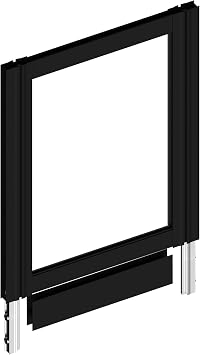 Hakuna Pets Medium Black Glass Patio Pet Door V2 Middle Extension