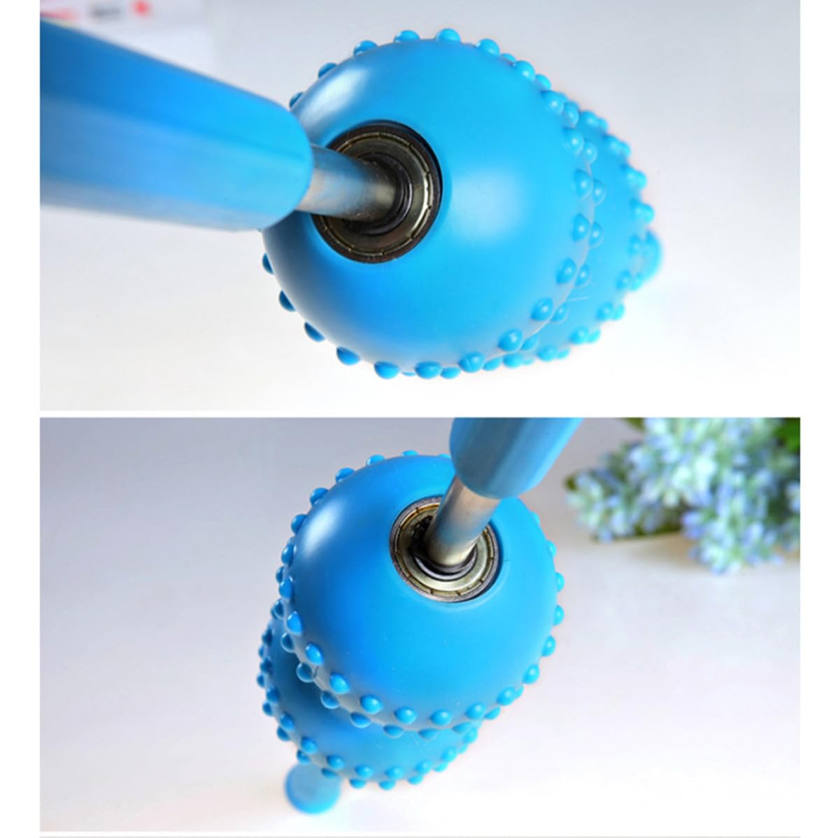 Homoyoyo Nackenrollmassagegerät mit Doppelkugel aus Kunststoff für Tiefe Entspannung und Ergonomisches Design zur Massage von Nacken und Arm Geeignet für Frauen und Männer