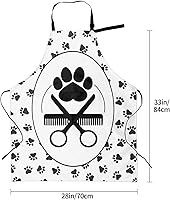 Vista 6 de Perinsto Waterproof Apron With 2 Pockets Kitchen Chef Aprons Bibs For Cooking Baking Painting Gardening Grooming Aseo (blanco)