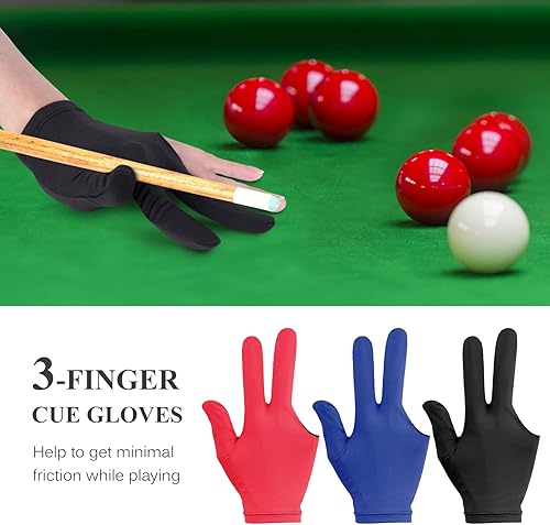 Miniatura 4 de doorslay Guantes de billar para billar, guantes de billar con 3 dedos