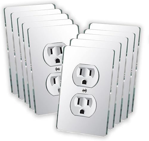 10 placas para interruptor de luz de espejo, salida de doble orificio de 4.72 x 2.91 pulgadas, cubierta de luz de interruptor, placas de pared