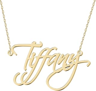 Personalized Name Necklace - Choose from 14 Font Styles - Customizable 18K Gold-Plated Pendant - Ideal Gifts for Birthdays, Valentines Mother's Day, Christmas Women, Girls, Teens, Daughters