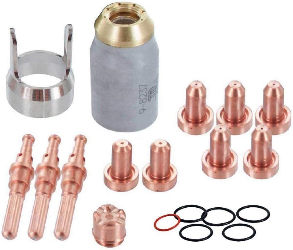 WeldingStop 5-0075 Electrode 9-8215 Tip 9-8237 Shield Cap for Thermal Dynamics Cutmaster 52/82 Cutter SL60 SL100 Torch 19pcs