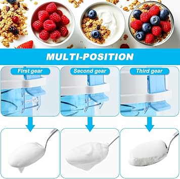 Greek Yogurt Strainer with Lid, 3-Level Adjustable Pressure & 225-Micron Ultra-Fine Mesh, Yogurt Maker for Thick Creamy Homemade Greek Yogurt, Dry Yogurt, Holds Up to 450g