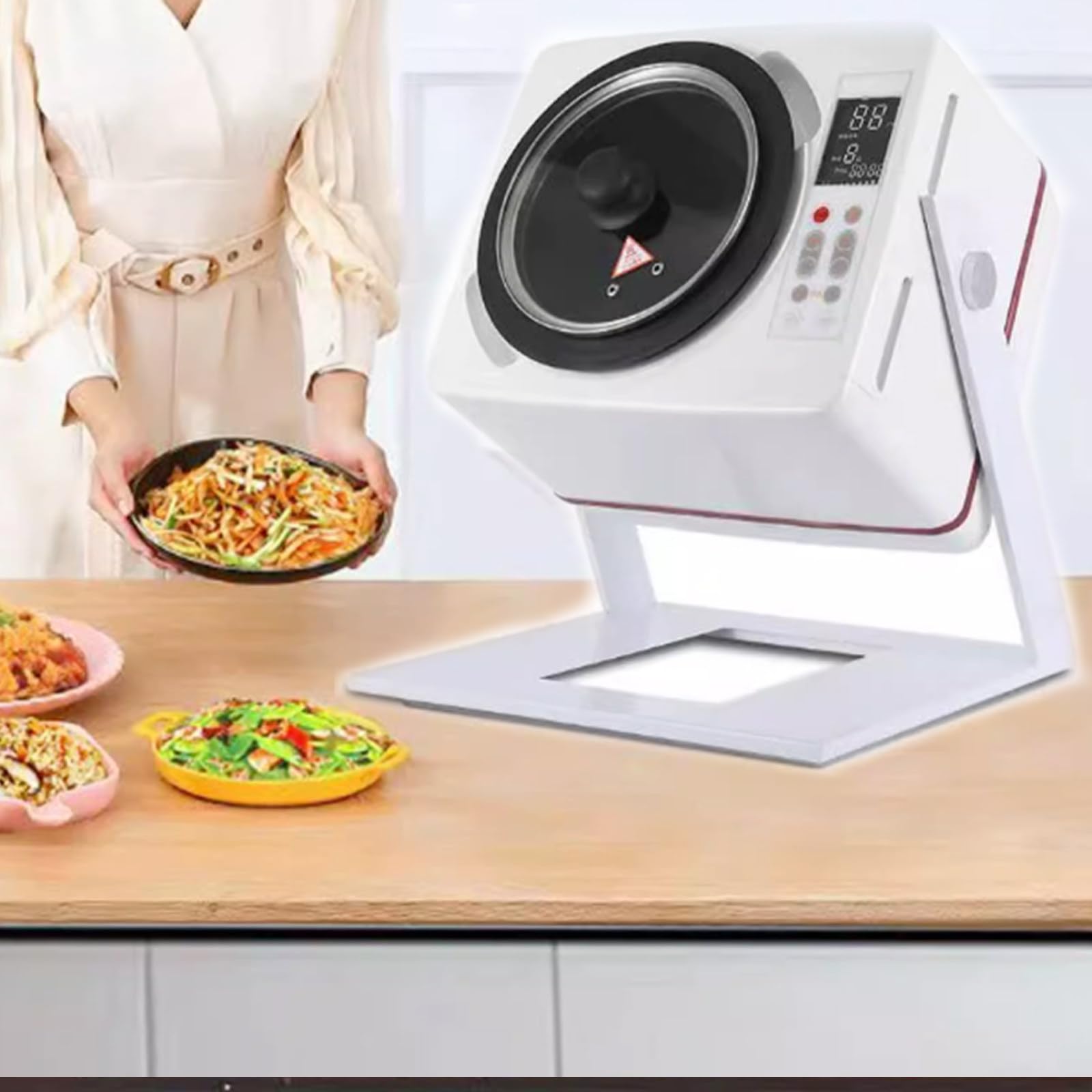 Máquina De Cocción Automática Inteligente De 6 Litros Con Rotación De 360° Y Calefacción Integral 3D, Protección De Apagado Automático, Satisface Tus Necesidades Diarias De Cocina