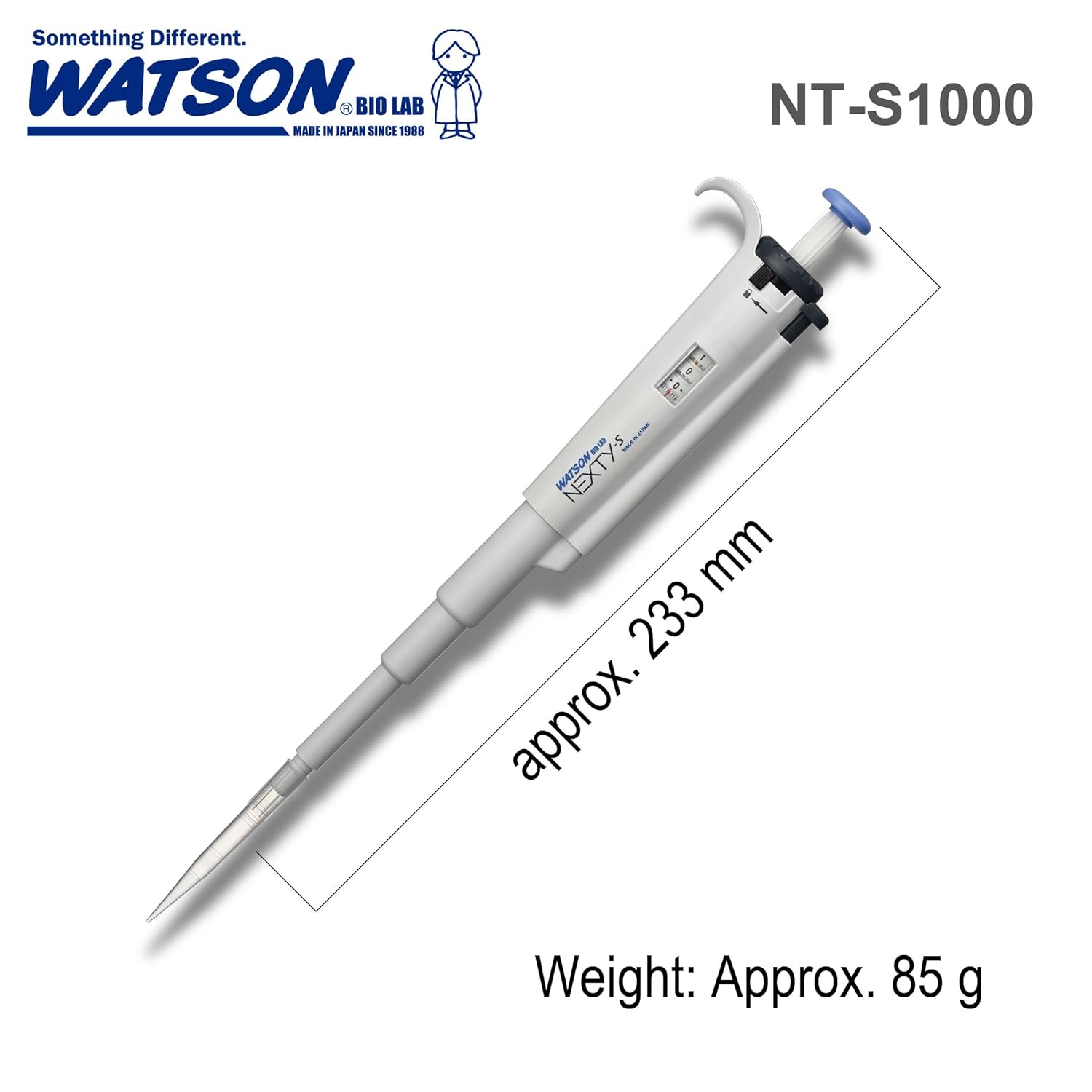 NEXTY-S1000 Pipette & Long Tips Bundle | 100-1000 µL Adjustable Micropipette with 480 x 1000 µL Long ECO Pack Tips | Made in Japan