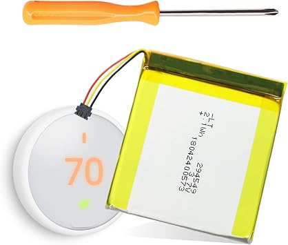 for Nest Thermostat Battery 3rd Generation TL284443 Battery Replacement for Nest Learning Thermostat E gen 3 T4000ES Smart Home with Tool