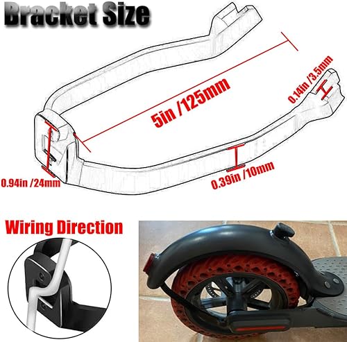 Miniatura 5 de Kucehiup Soporte de guardabarros trasero para scooter, accesorio de repuesto compatible con Xi-ao-m-i M-365/Pro 1S