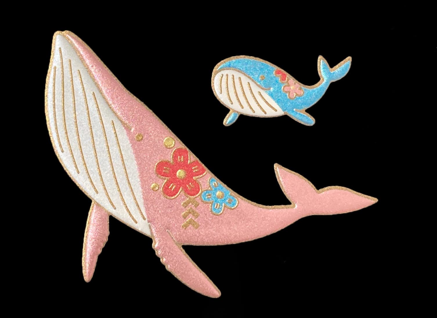 Amazon | No.85クジラ 海の生き物シリーズ Affixシール 金蒔絵の