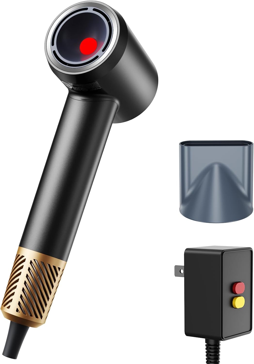 Infrared Hair Dryer - 160000 RPM Quiet lonic Blow Dryer for Women, with Frizz Control & No Heat Damage, Red Light & Negative Ions, Fast Drying, for All Hair Types