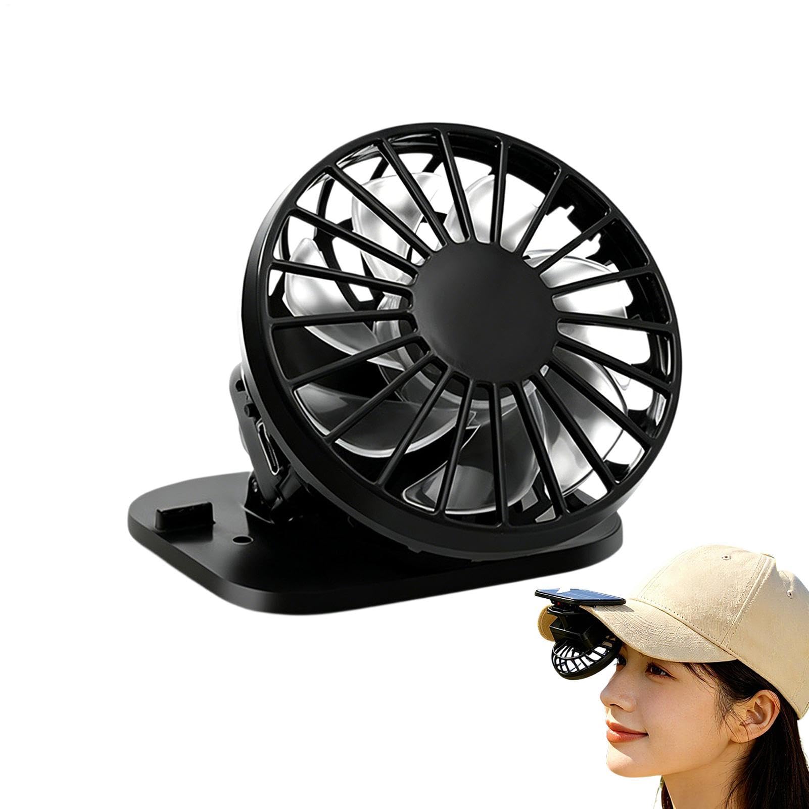 Ventilador de clip para gorra manos libres que alivia el calor veraniego