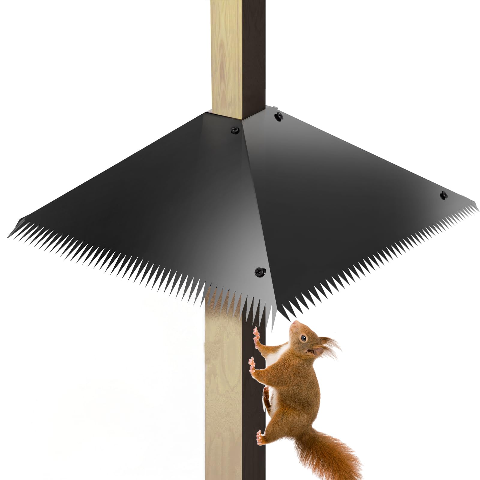 Eichhörnchen-Leitblech Aus Metall – Verstellbar Für Vogelfutterstangen 0,4–10,7 Cm, Wasserdicht & Mit Haken