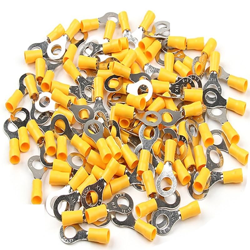 Bornes à anneau jaune RV5.5-6 isolées pour câblage électrique de 4 à 6 mm²