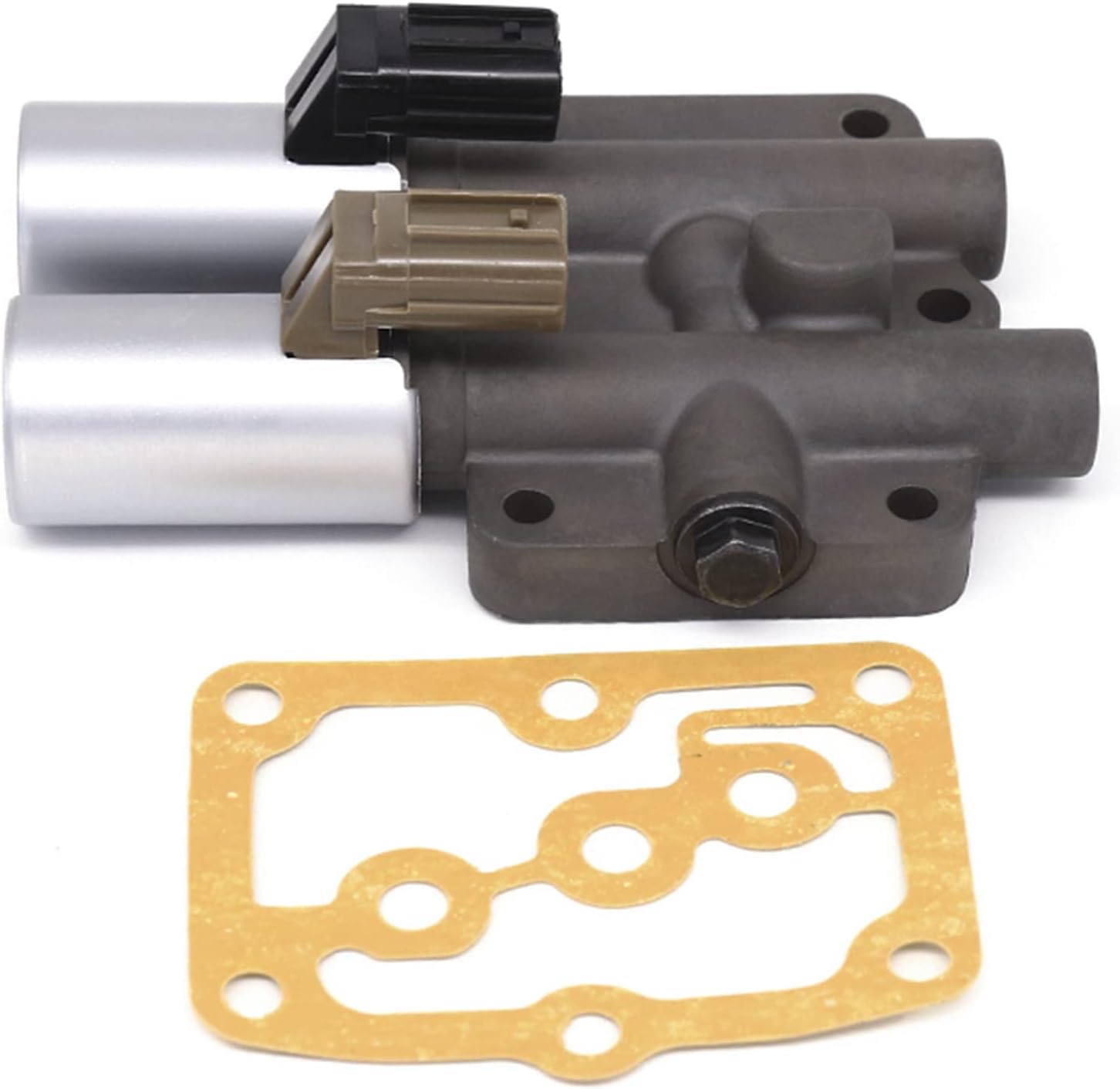 28250-P6H-024 Transmission Dual Linear Shift Solenoid with Gasket Compatible With Honda Acura Accord Odyssey Pilot Replacement 28250-P6H-004 (Black)