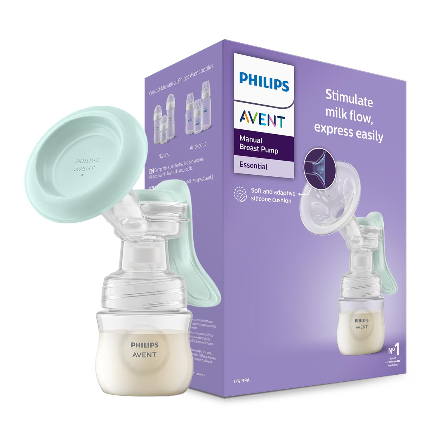 Philips Avent SCF417/11 Manual Breast Pump – Soft Cushion