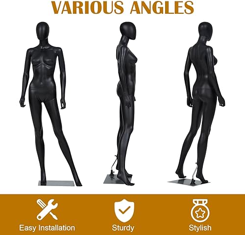 Miniatura 3 de Maniquí femenino para exhibición de ropa con forma de vestido - Maniquí ajustable y desmontable de cuerpo completo, maniquí de exhibición con