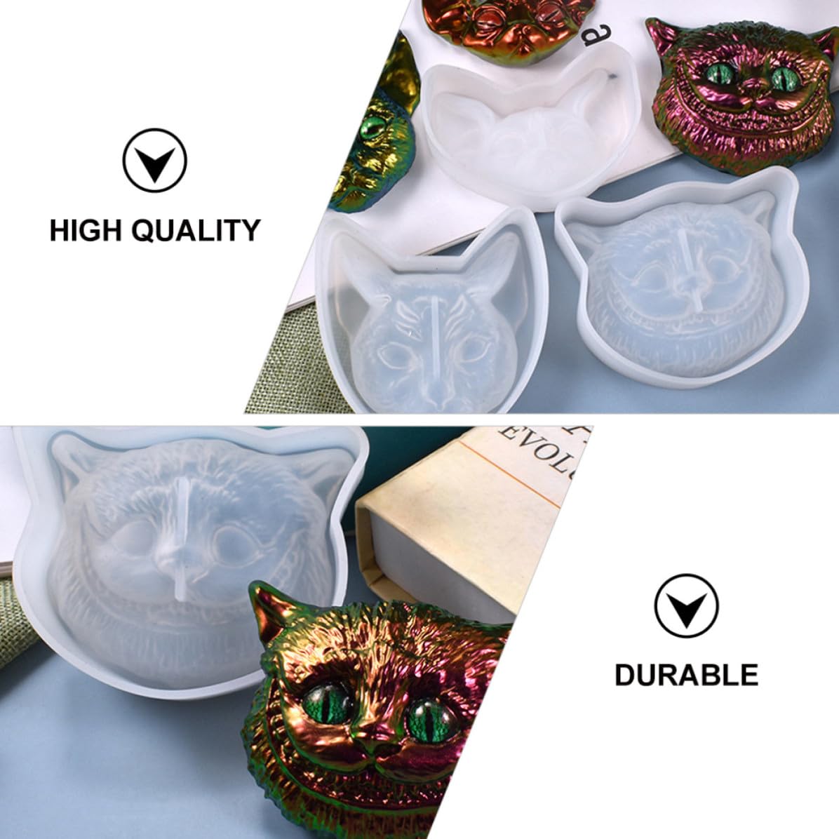 Abaodam 9 Pezzi Stampo in Silicone per Epossidica a Forma di Animale Design Adorabile, Facile da Usare da Sformare, per DIY e Artigianato Creativo Bianco