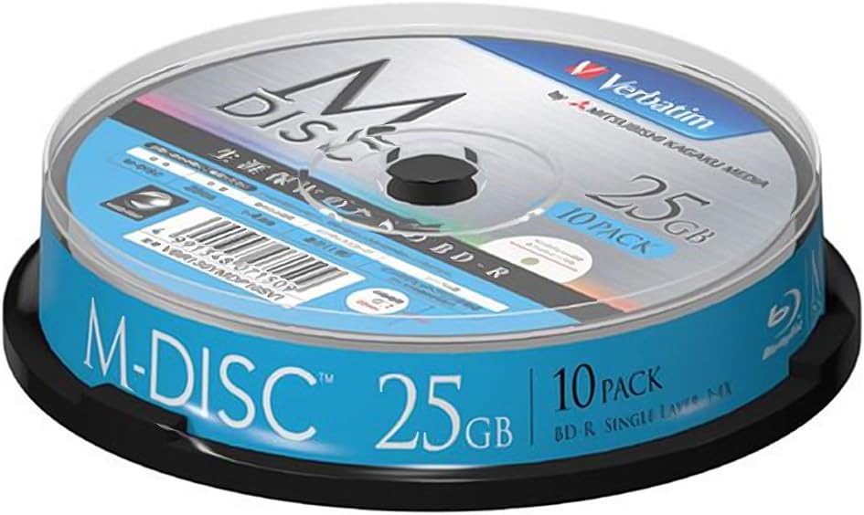 Archivo de 1000 años Bluray MDisc de una sola capa BDR 25 GB 4x velocidad 10 discos